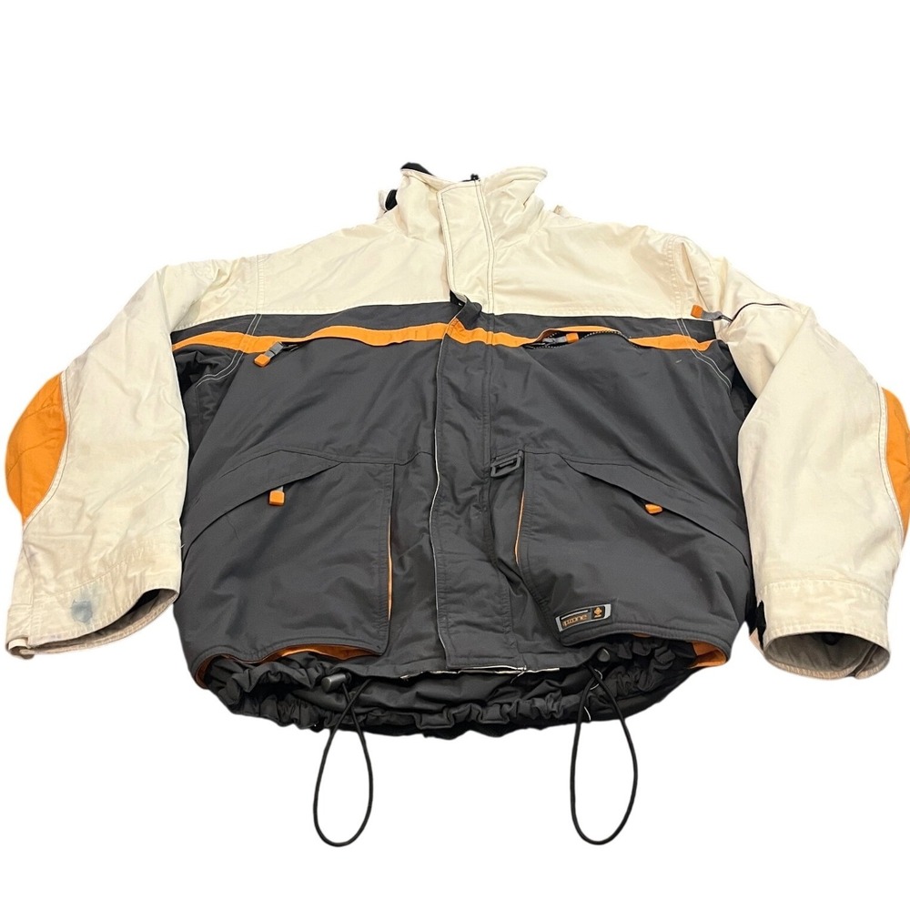 Ripzone Snowboard Jacket‎ Mens Medium Cream Charcoal Orange AMVP Waterproof Ski